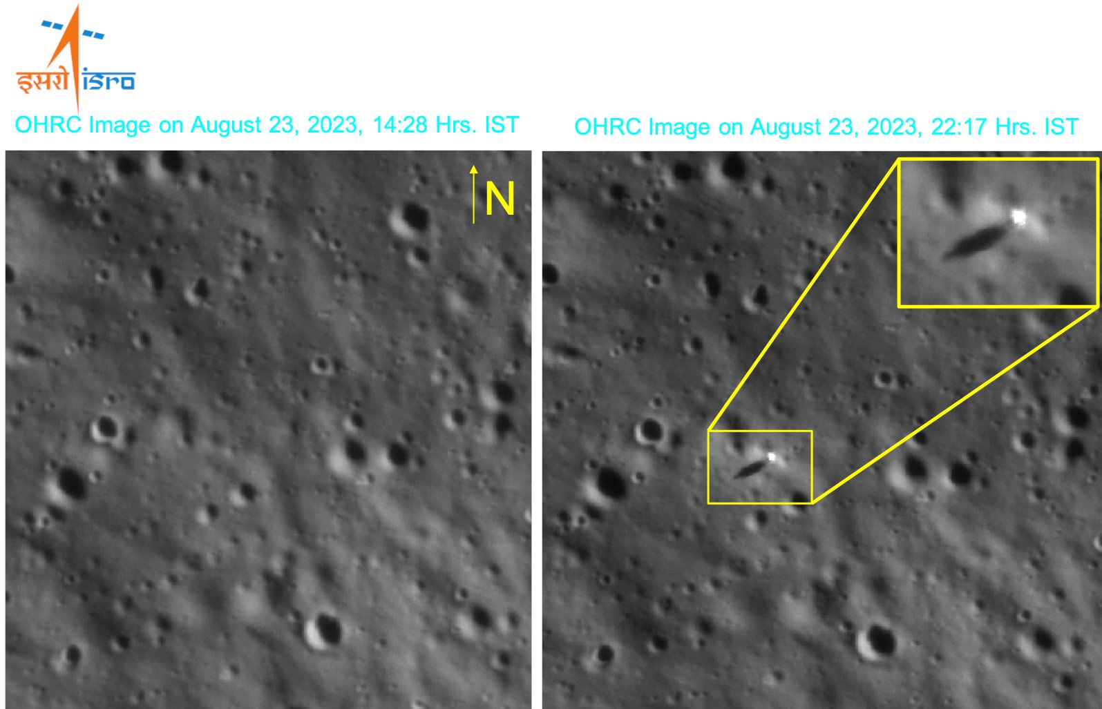 Las primeras fotos de la misión espacial india sobre la Luna