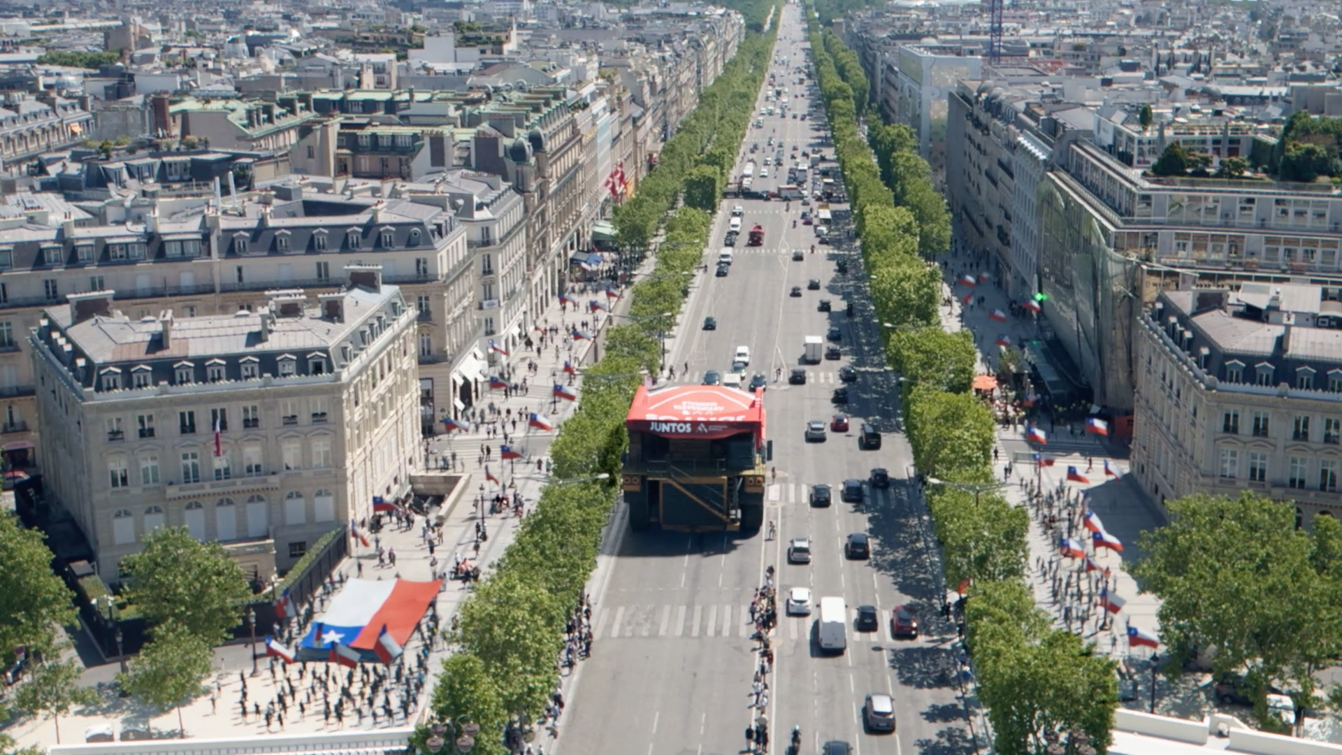 Enorme camión minero recorriendo Paris fue creado con inteligencia artificial