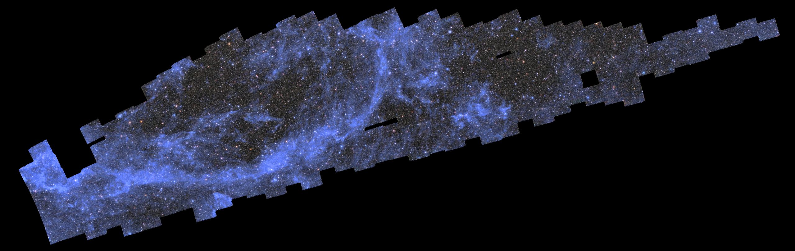 Este mosaico realizado por los telescopios espaciales Euclid de la ESA contiene 260 observaciones recogidas entre el 25 de marzo y el 8 de abril de 2024.